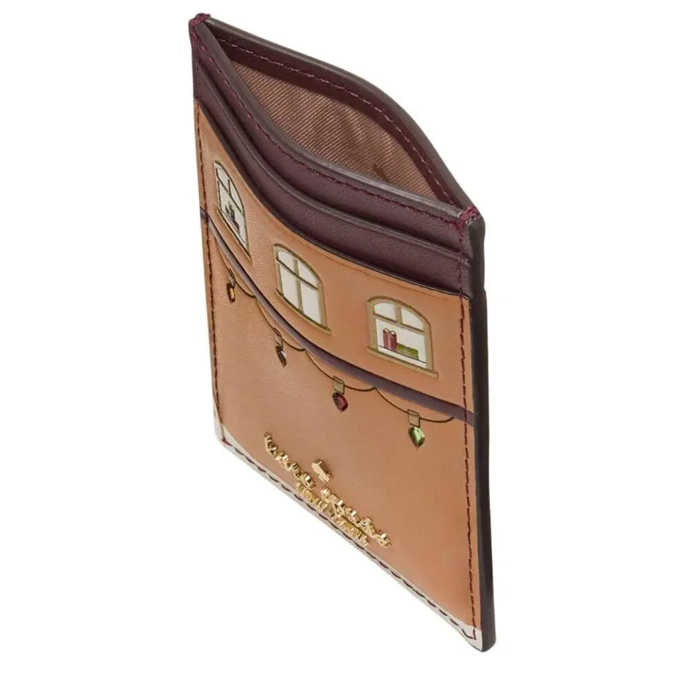 Kate Spade New York Oh What Fun Gingerbread House Small Slim Cardholder NEW